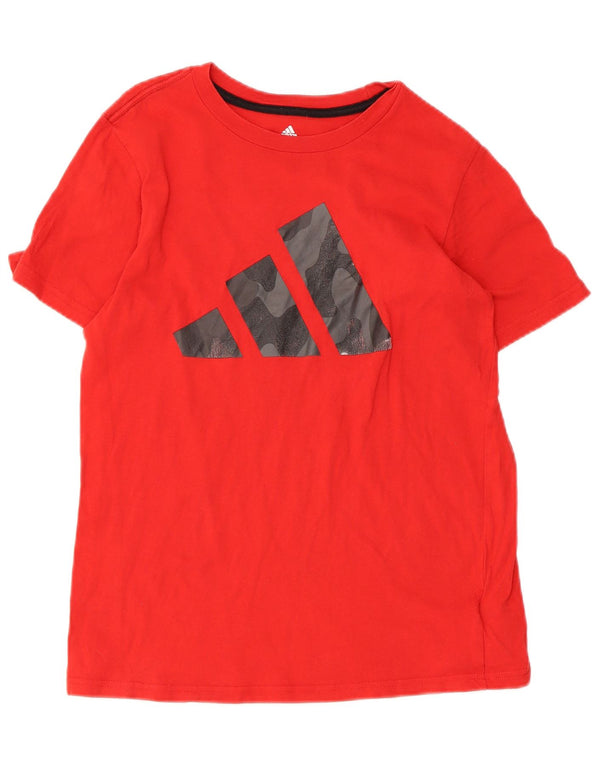 Adidas drenge Regular Fit grafisk T-shirt top 14-15 år stor rød bomuld