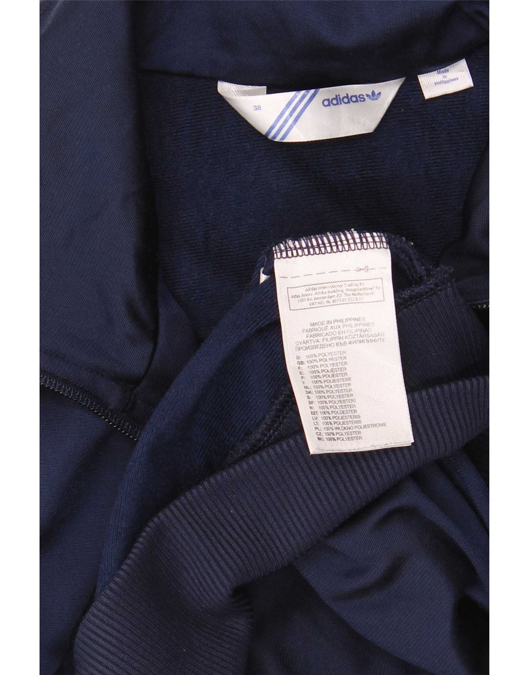 Adidas Grafisk træningsdragt topjakke til kvinder EU 38 Mellem marineblå polyester