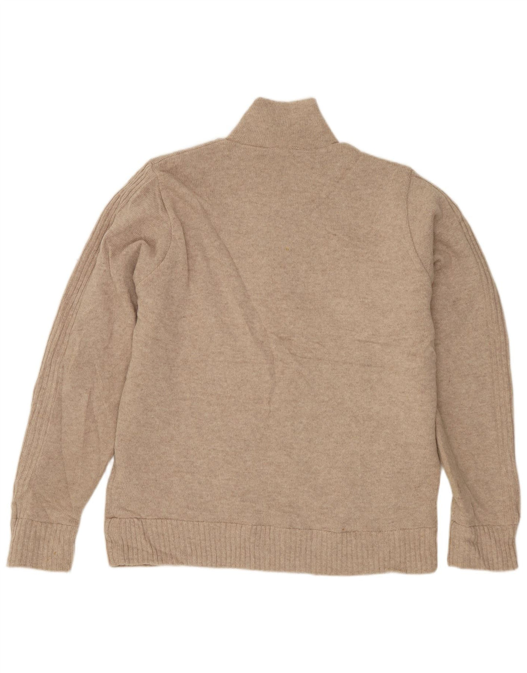 Marks & Spencer Herre Blue Harbor Zip Neck Jumper Sweater Small Beige Uld