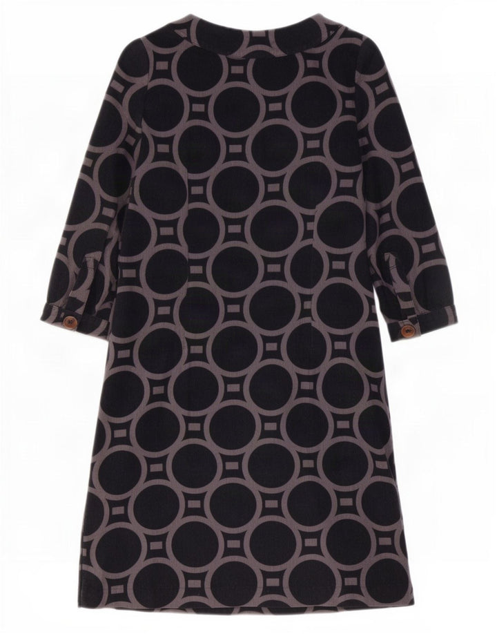 Boden Dame 3/4 ærmet Corduroy Basic Dress UK 8 Small Grå Geometrisk