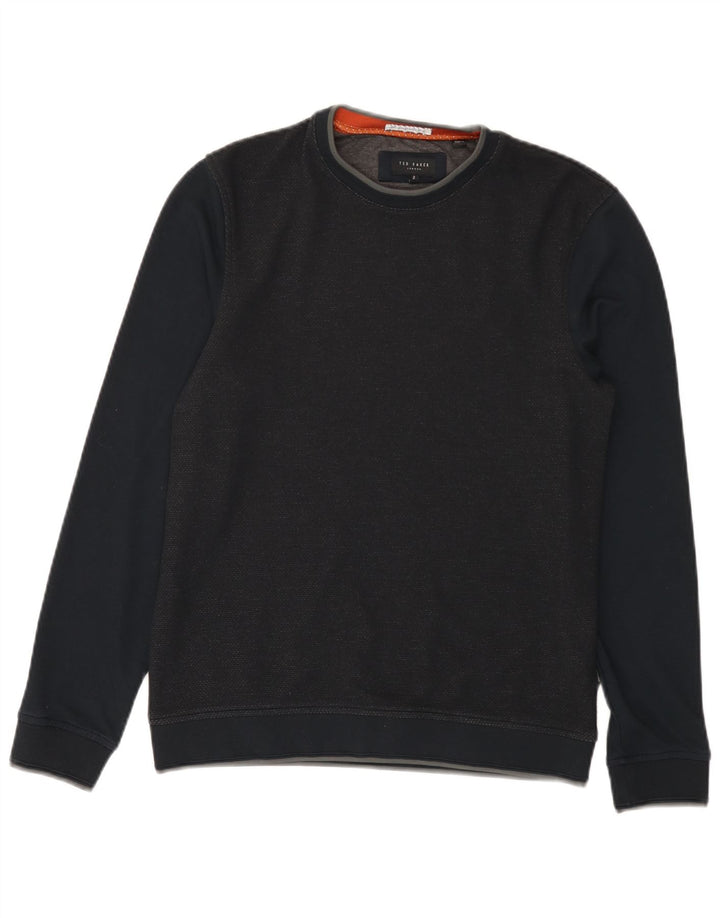 Ted Baker Herre Sweatshirt Jumper Størrelse 2 Small Navy Blue Colourblock