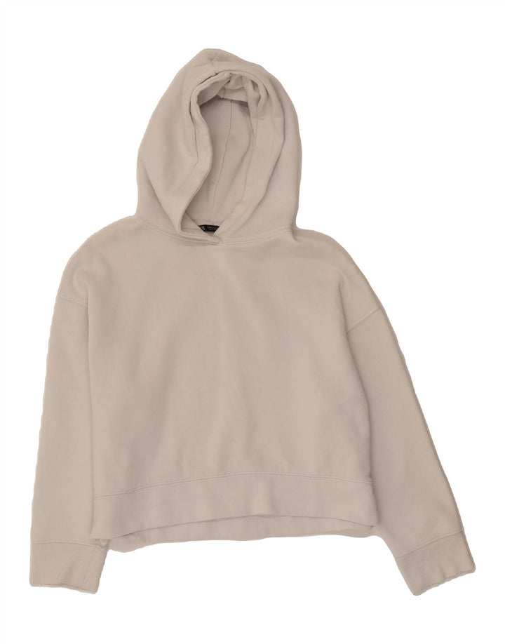 ZARA Womens Oversized Hoodie Jumper UK 14 Medium Grey Cotton Vintage Zara and Second-Hand Zara from Messina Hembry 