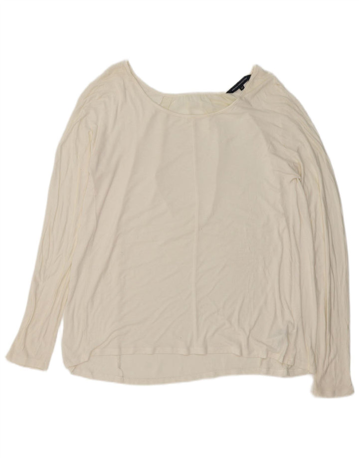 FRANSK FORBINDELSE Dame Oversized Bluse Top UK 14 Medium Off White