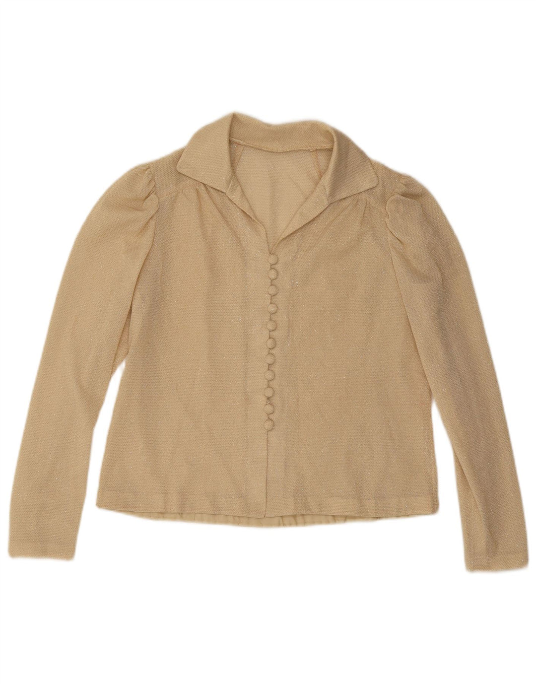Vintage dameskjortebluse UK 14 Medium Beige