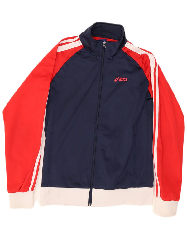 ASICS Træningsdragt til mænd, topjakke, lille marineblå colourblock polyester