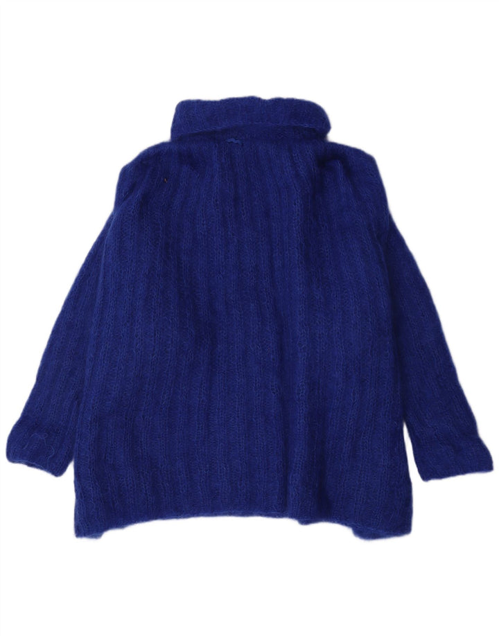 Vintage Dame Oversized Roll Neck Jumper Sweater UK 12 Medium Blue