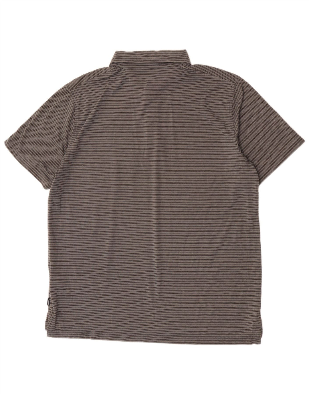 Rohan herre poloskjorte stor grå nålestribet polyester