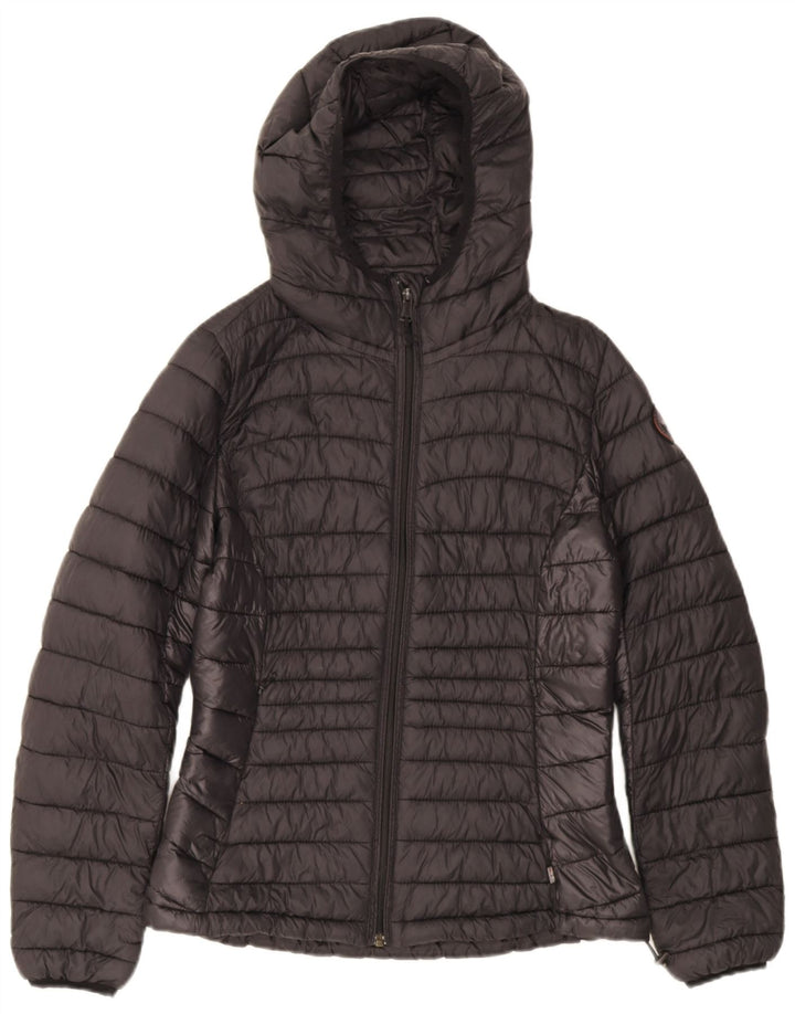 Napapijri Polstret hættejakke til kvinder UK 14 Medium Sort Polyamid