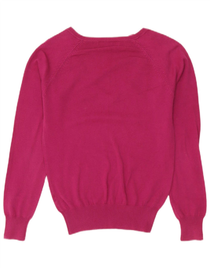 Zara Dame V-hals sweater UK 12 Medium Pink