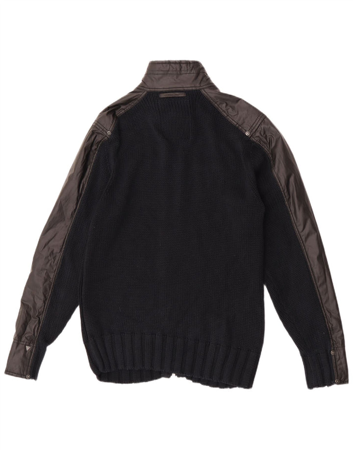 Guess Herre Cardigan Sweater Stor Sort Bomuld