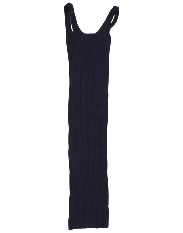 Zara Dame ærmeløs Maxi Jumper Kjole UK 8 Small Navy Blue