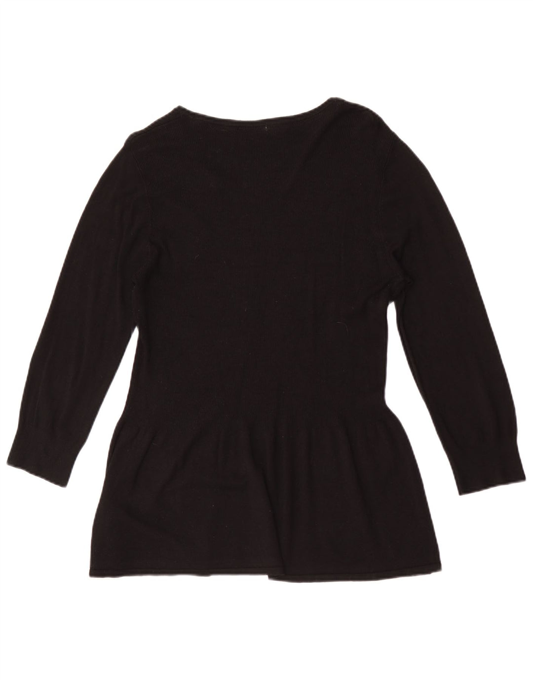 Marks & Spencer Dame 3/4-ærmet tunikatop UK 14 Medium Sort Viscose