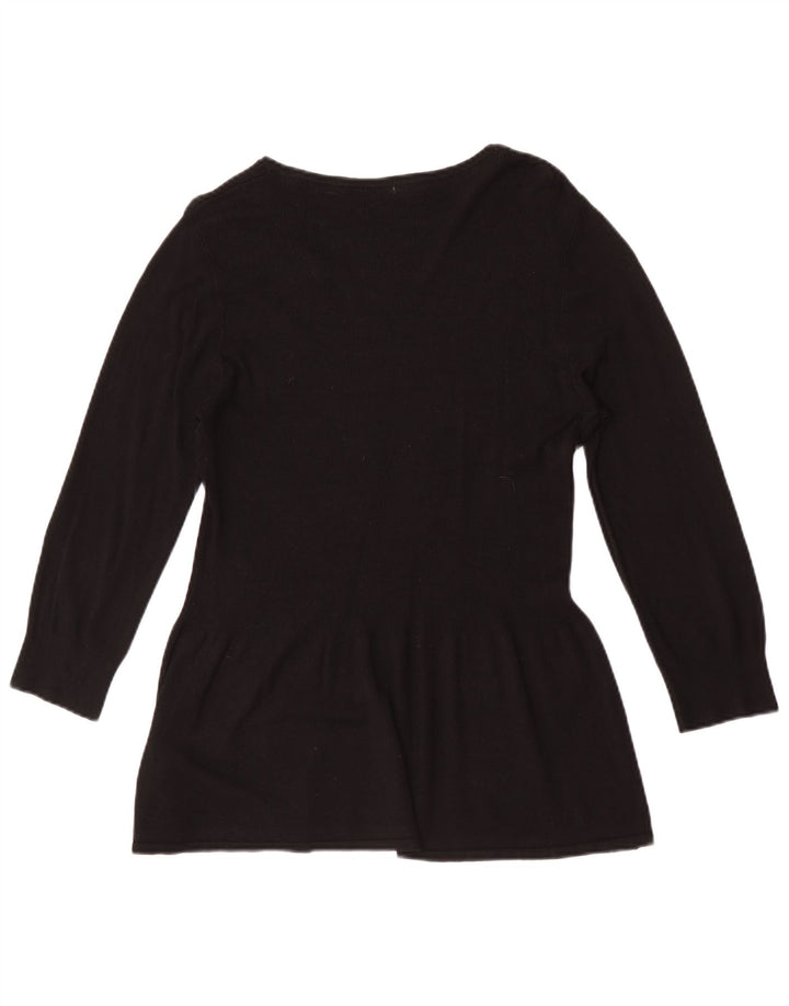 Marks & Spencer Dame 3/4-ærmet tunikatop UK 14 Medium Sort Viscose