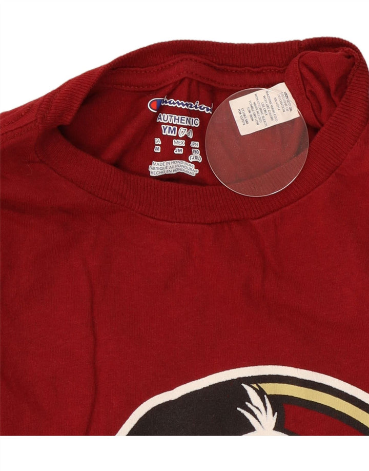Champion Boys Grafisk T-Shirt Top 7-8 år Medium Rød