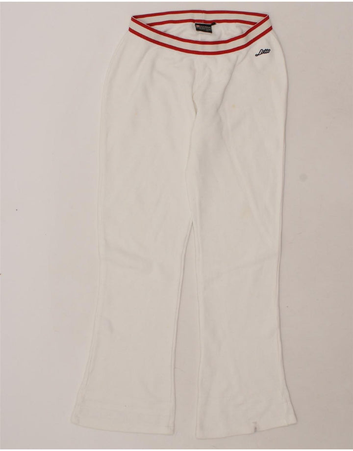LOTTO Womens Tracksuit Trousers UK 10 Small  White Cotton Vintage Lotto and Second-Hand Lotto from Messina Hembry 