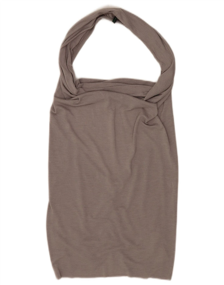 Benetton Dame Halter Dress UK 8 Small Grey Viscose