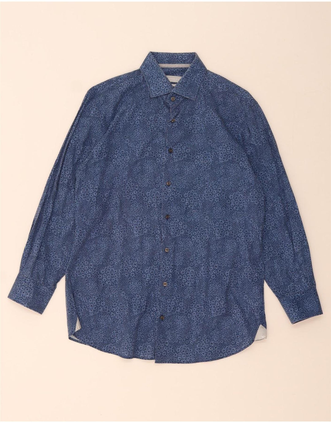 MICHAEL KORS Herre Modern Fit skjorte str. 39 15 1/2 Medium Blue Floral