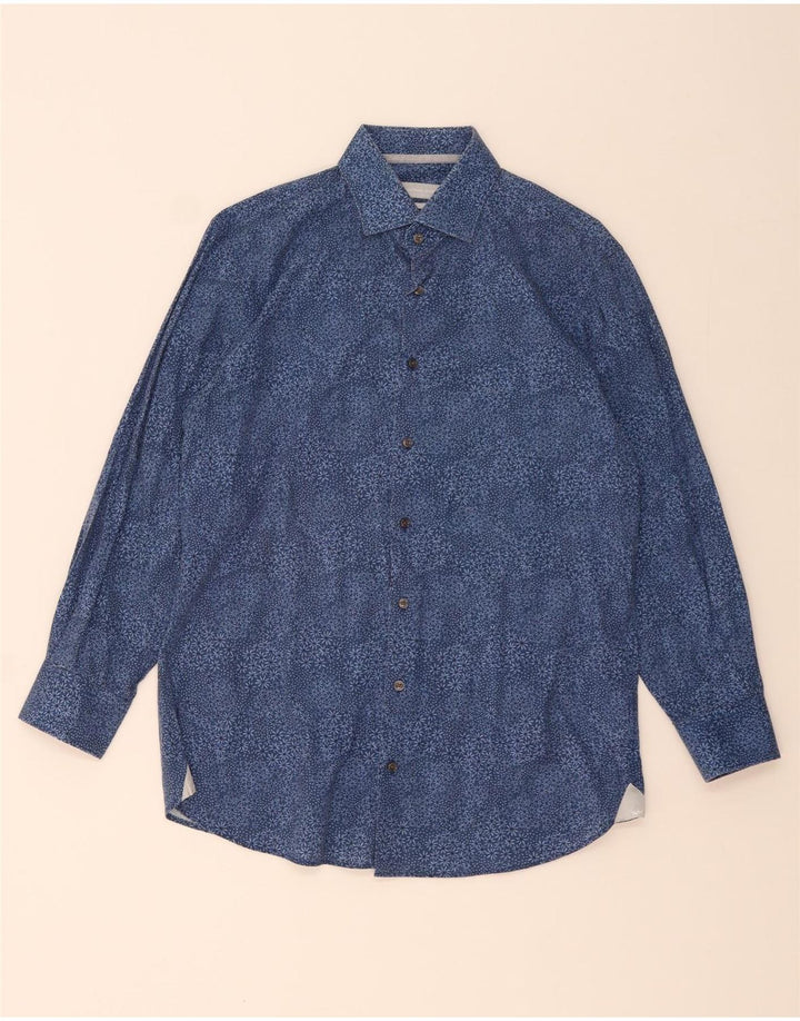 MICHAEL KORS Herre Modern Fit skjorte str. 39 15 1/2 Medium Blue Floral