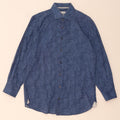 MICHAEL KORS Herre Modern Fit skjorte str. 39 15 1/2 Medium Blue Floral