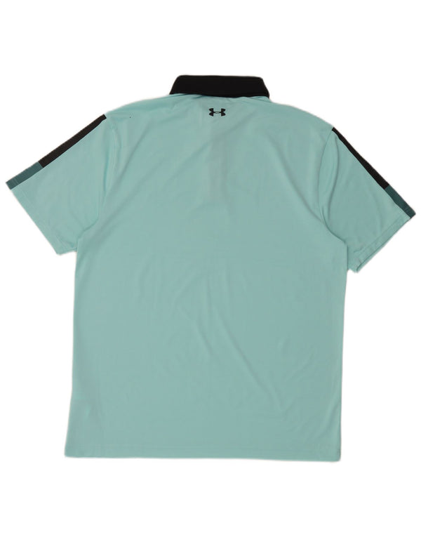 Under Armour Herre Rugby Polo Shirt Stor Blå Colourblock Polyester