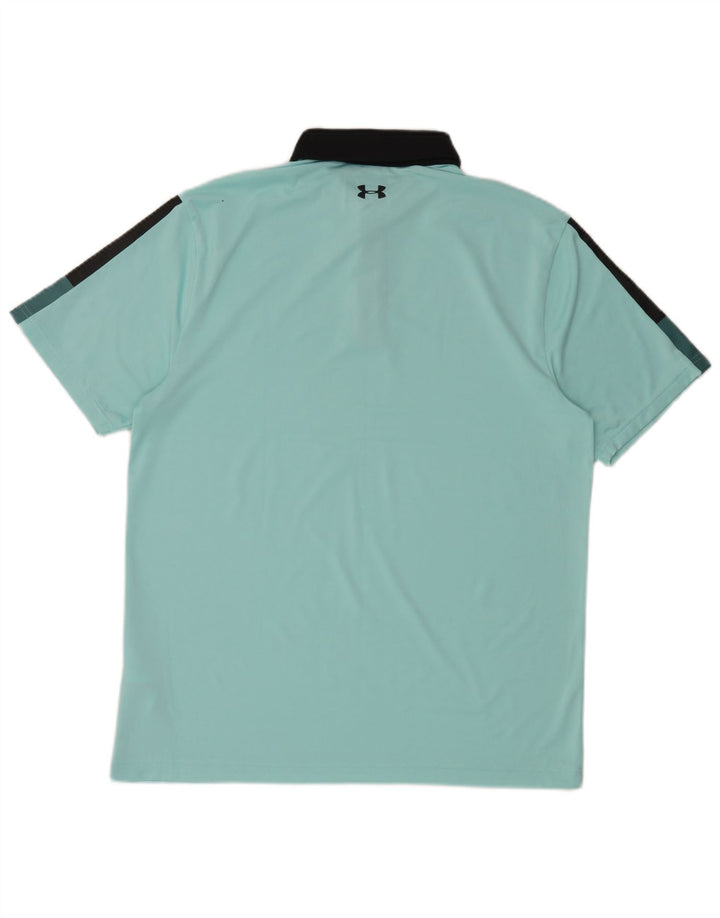 Under Armour Herre Rugby Polo Shirt Stor Blå Colourblock Polyester