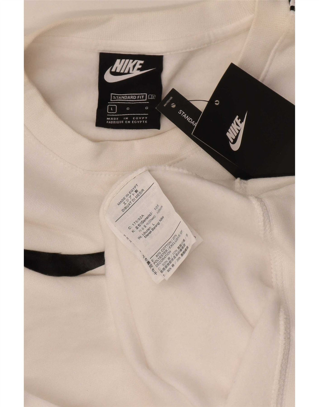 Nike grafisk sweatshirt til mænd, stor hvid bomuld