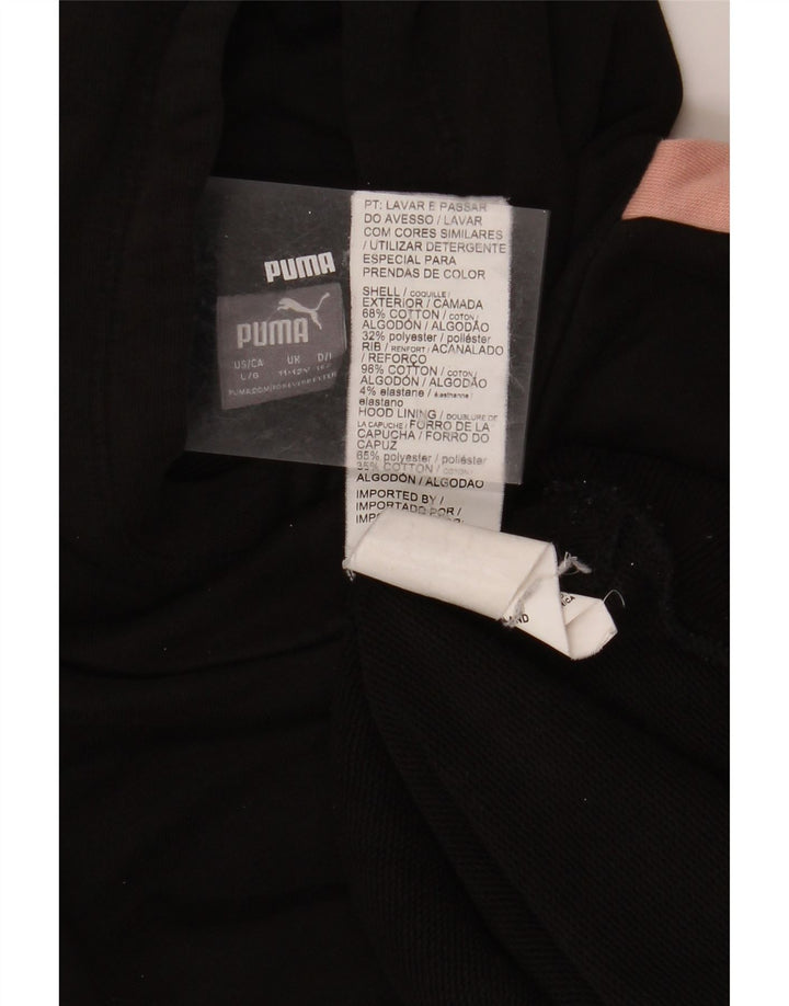 PUMA hættetrøje til piger 11-12 år Sort Colourblock Bomuld