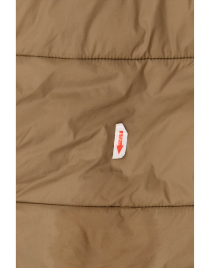 Zara Dame Hætte Polstret Jakke UK 20 2XL Beige Polyester