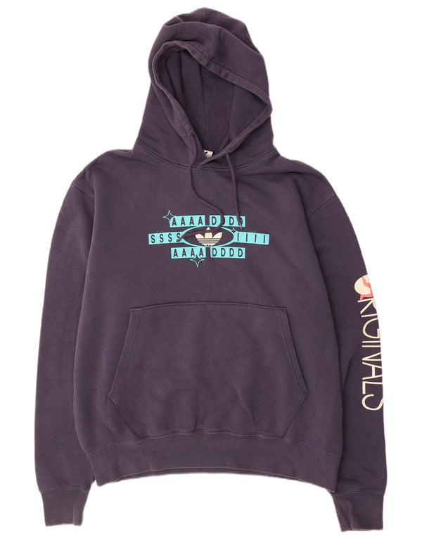 ADIDAS Grafisk hættetrøje til mænd Stor marineblå bomuld