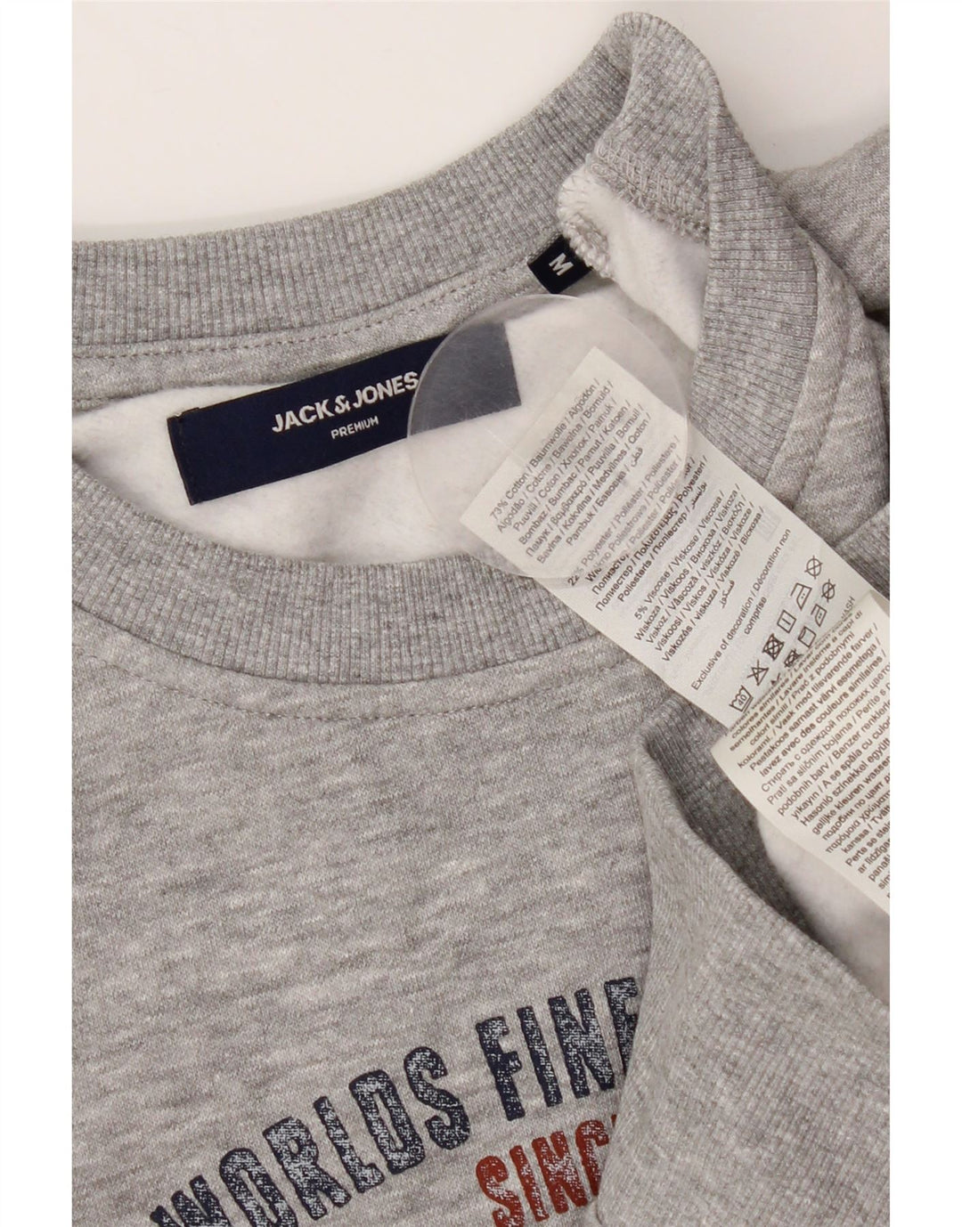 JACK & JONES Grafisk sweatshirt til mænd Medium Grå Flecked Bomuld