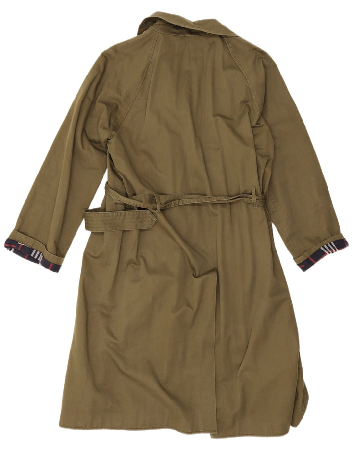 Marks & Spencer Dame Dobbeltradet Trench Coat UK 14 Stor Khaki Bomuld