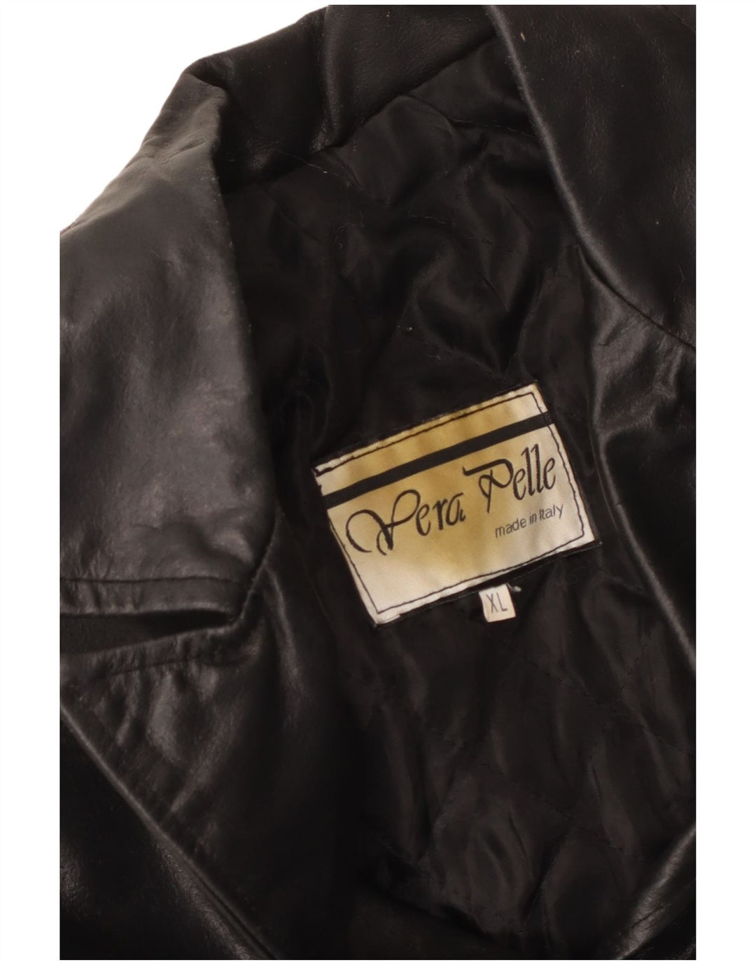 Vintage læderfrakke til kvinder UK 18 XL sort læder