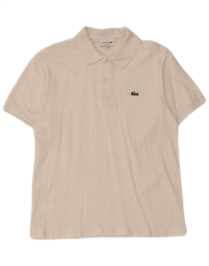 Lacoste herre klassisk pasform poloshirt størrelse 4 Medium hvid