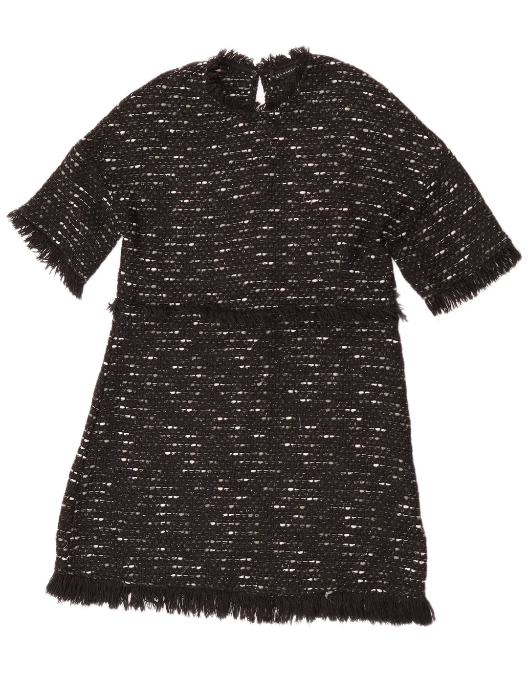 Zara Dame Jumper Dress UK 12 Medium Black Flecked