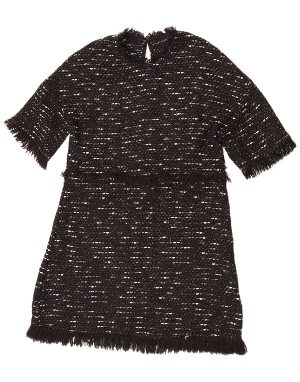 Zara Dame Jumper Dress UK 12 Medium Black Flecked