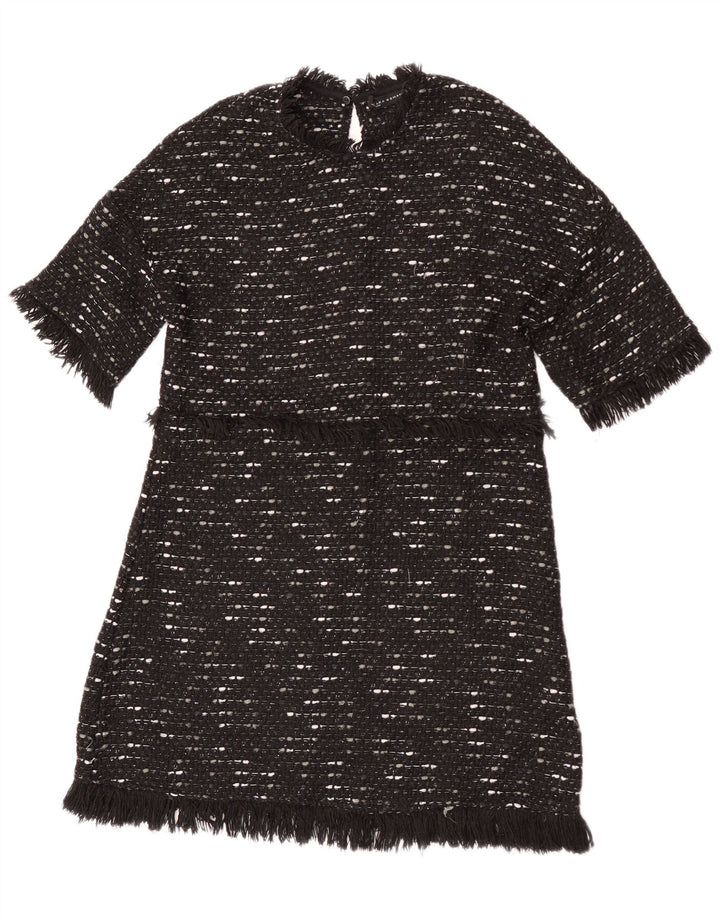 Zara Dame Jumper Dress UK 12 Medium Black Flecked