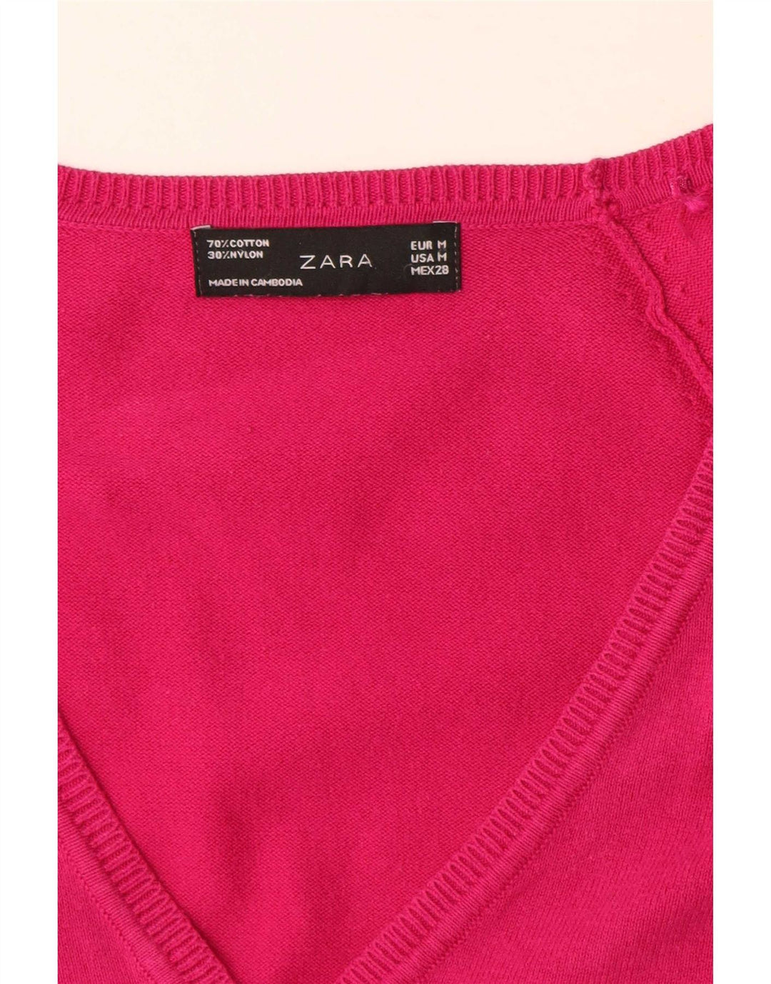 Zara Dame Cardigan Sweater UK 12 Medium Pink