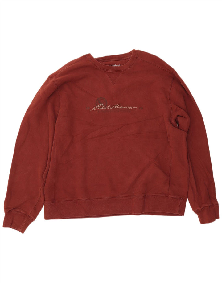 EDDIE BAUER Grafisk sweatshirt til mænd XL Brun bomuld