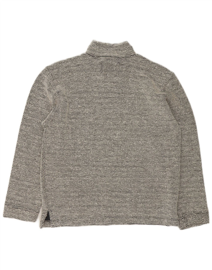 Weird Fish Herre Zip Neck Sweatshirt Jumper lille grå bomuld