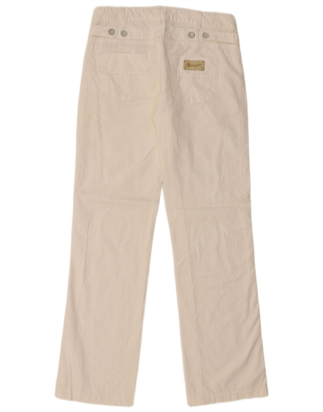 WRANGLER Dame Sam Straight Chino Bukser W27 L30 Hvid Bomuld