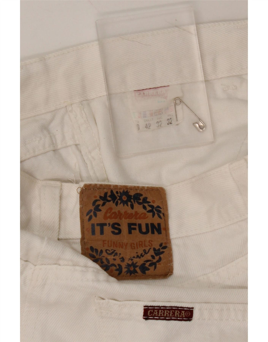 CARRERA Dame Denim Nederdel IT 42 Medium W32 Hvid Bomuld