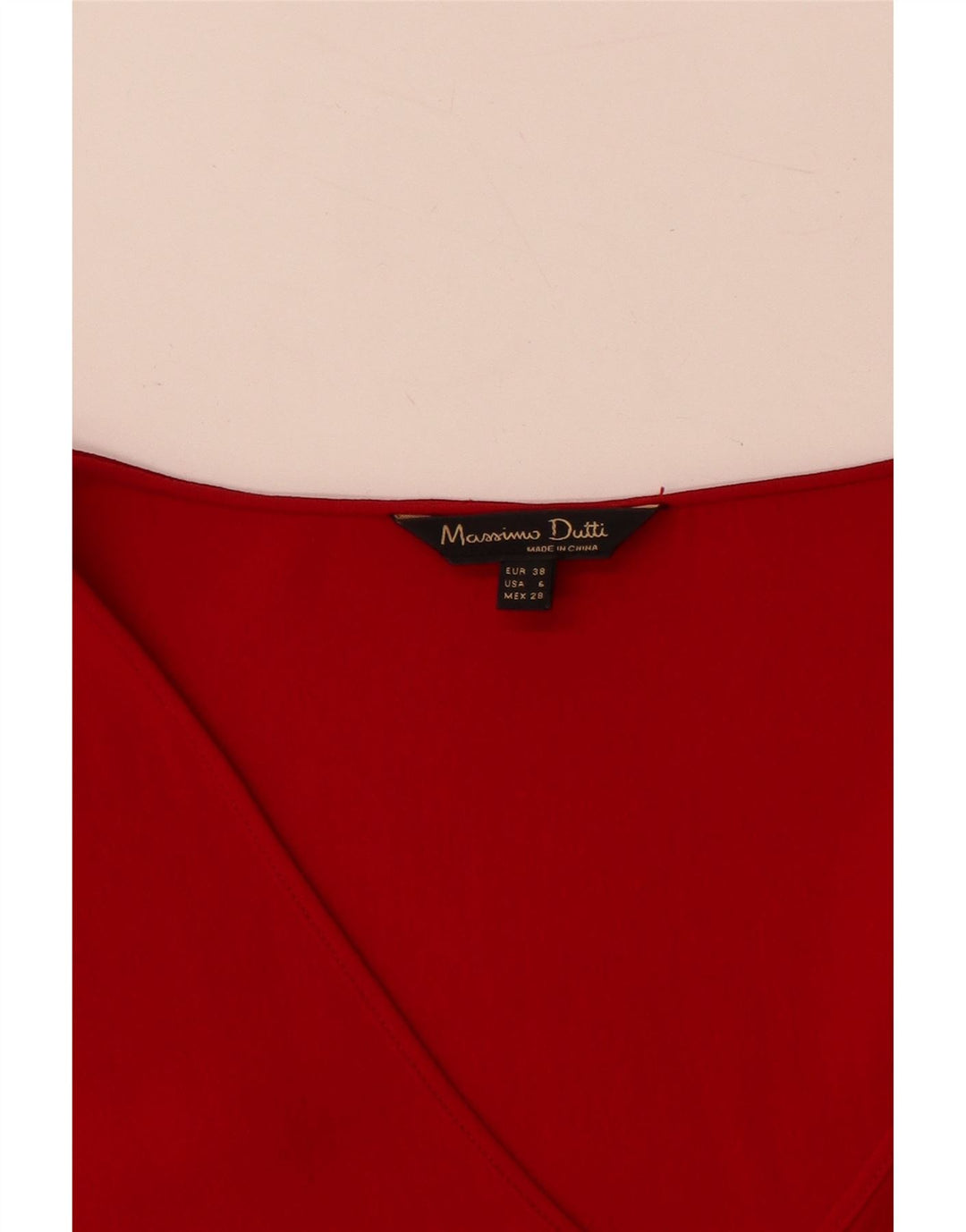 Massimo Dutti Dame Langærmet Bluse Top EU 38 Lille Rød Viscose