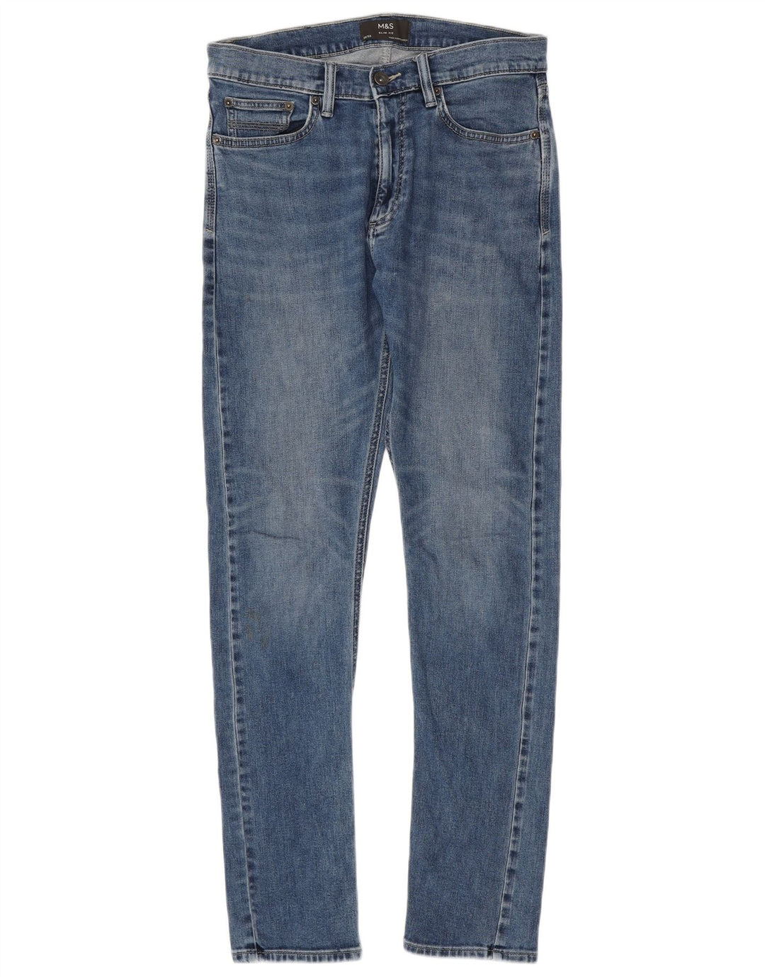 Marks & Spencer Dame Slim Jeans W30 L33 Blå Bomuld
