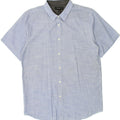 LONDON FOG Mens Slim Short Sleeve Shirt XL Blue Polyester | Vintage London Fog | Thrift | Second-Hand London Fog | Used Clothing | Messina Hembry 