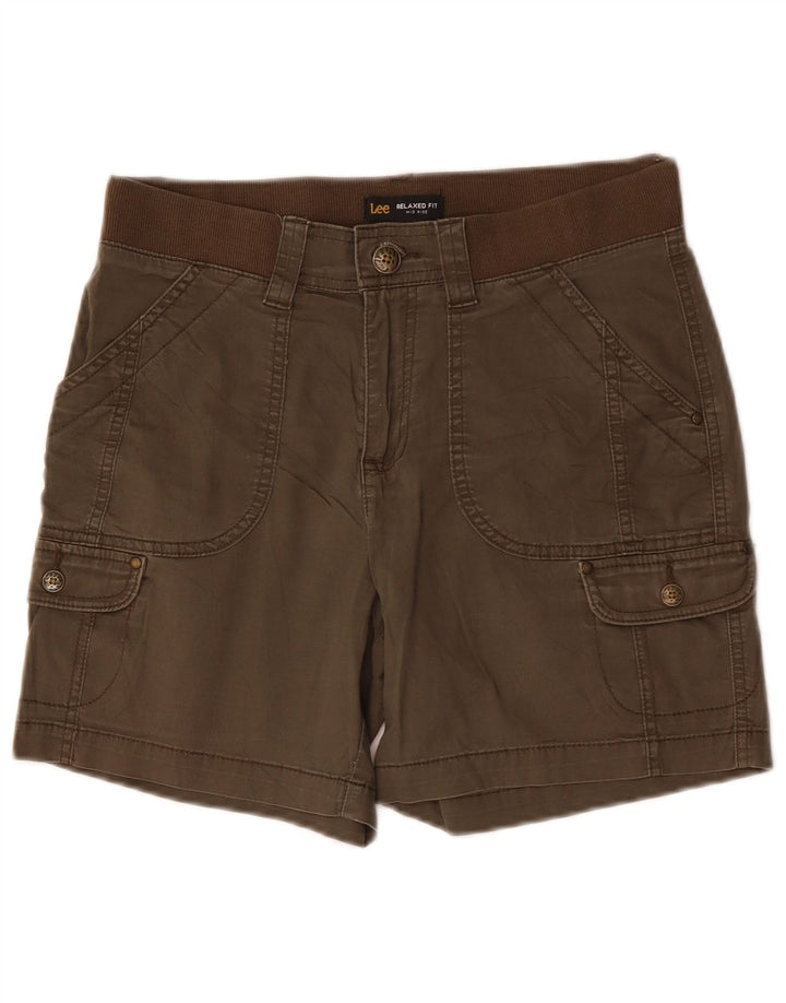 LEE Dame Mid Rise Relaxed Fit Cargo Shorts US 6 Medium W30 Khaki Bomuld
