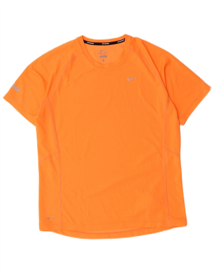 Nike Herre Dri Fit T-Shirt Top Stor Orange Polyester