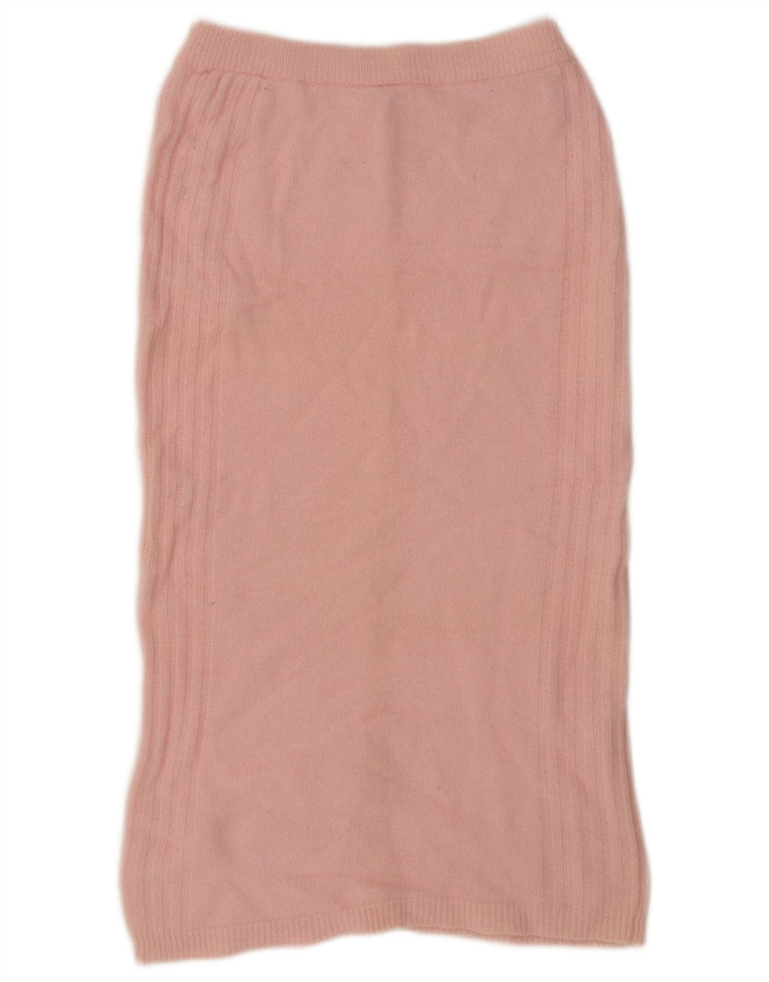 Vintage damestrikket midi-nederdel EU 38 Medium W34 Pink lammeuld