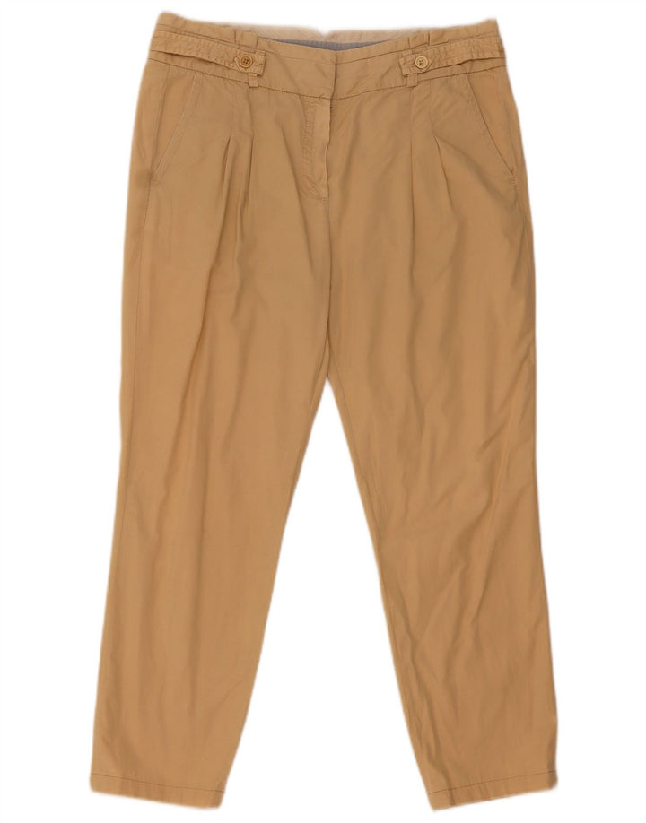 Massimo Dutti Dame Pegged Cropped Trousers EU 40 Medium W30 L25 Beige