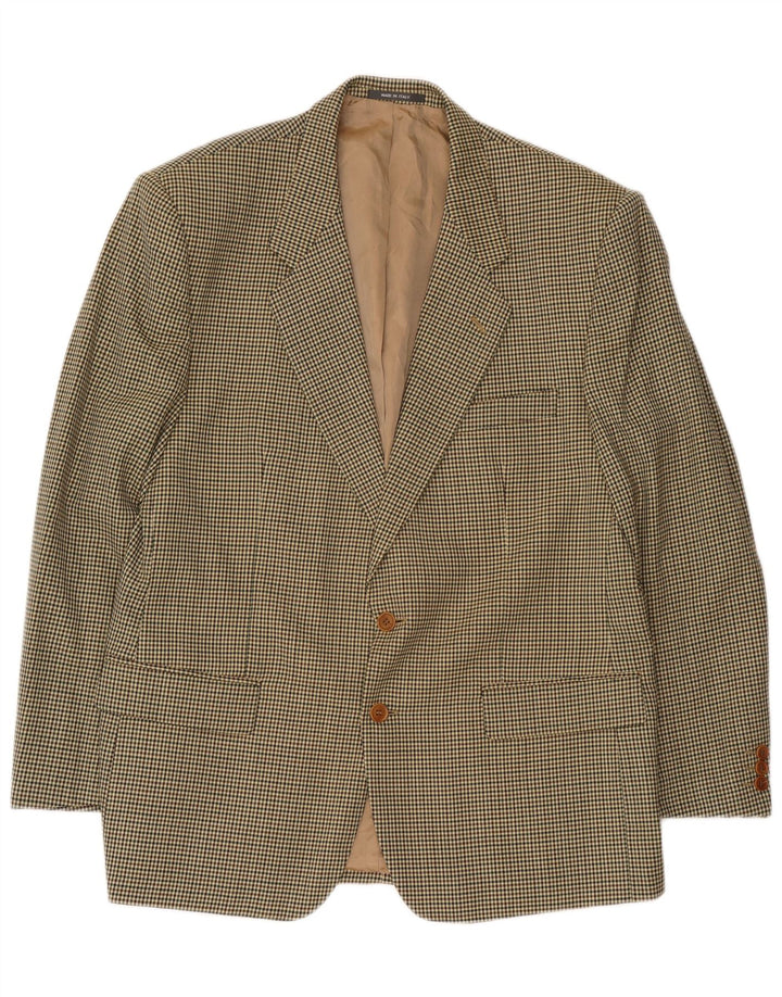 Angiolo Miliotti Herre 2-knaps blazerjakke UK 42 XL Grøn Houndstooth