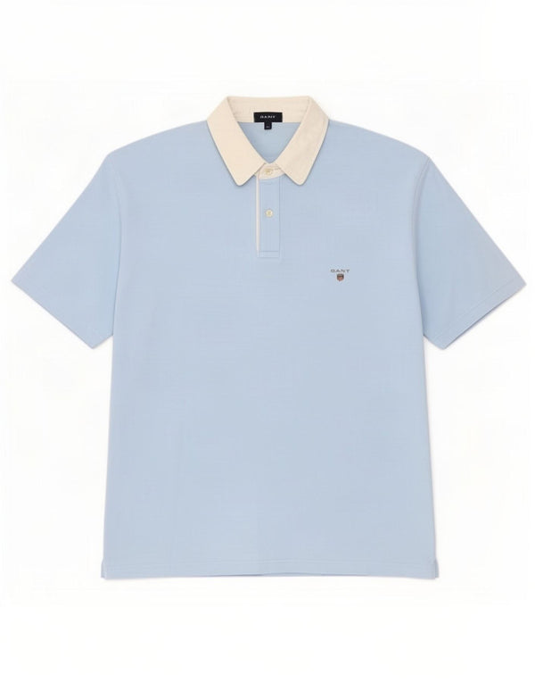 Gant Polo Shirt til mænd XL Blå Colourblock Bomuld